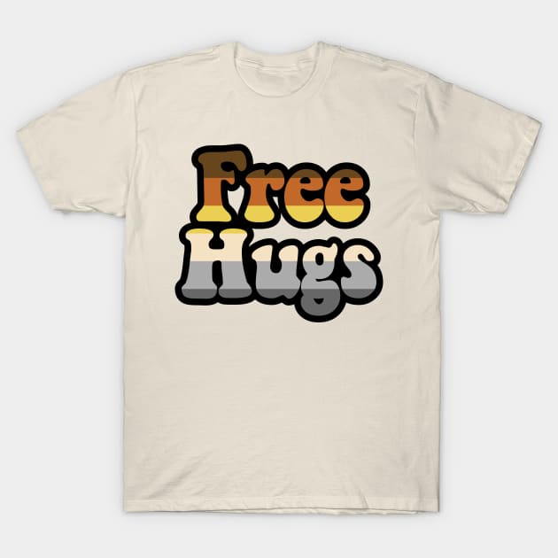 Bear Pride Stripe "Free Hugs"  Light T-Shirt by LMHDesigns